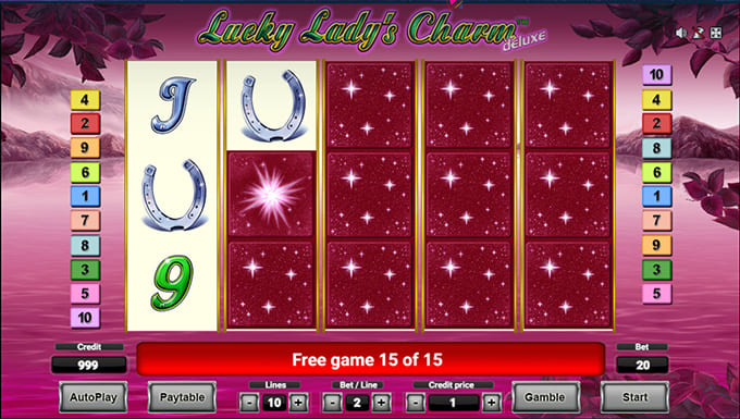 бонус игра слота Lucky lady's Charm Deluxe